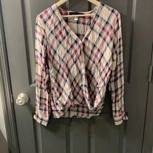 Blue Rain Plaid Loose Shirt